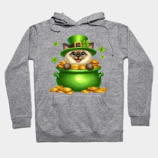 St Patricks Day Siamese Cat Hoodie